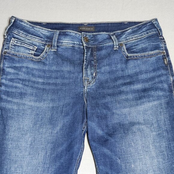 Silver Jeans Elyse women's size SZ14/L30 denim blue colour straight leg - Picture 2 of 14